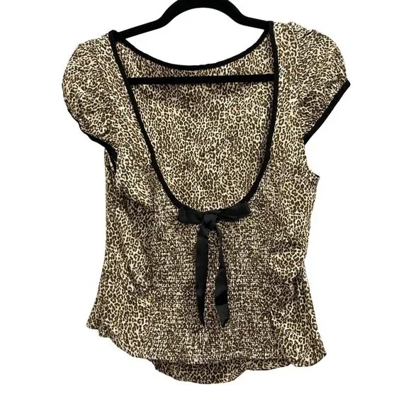 Free People x REVOLVE Cheetah Baby Blouse Large NWT - Picture 4 of 6